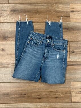 GAP High-rise Vintage Distressed Slim Straight Leg Jeans | Size 6